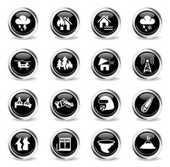 natural disasters icon set