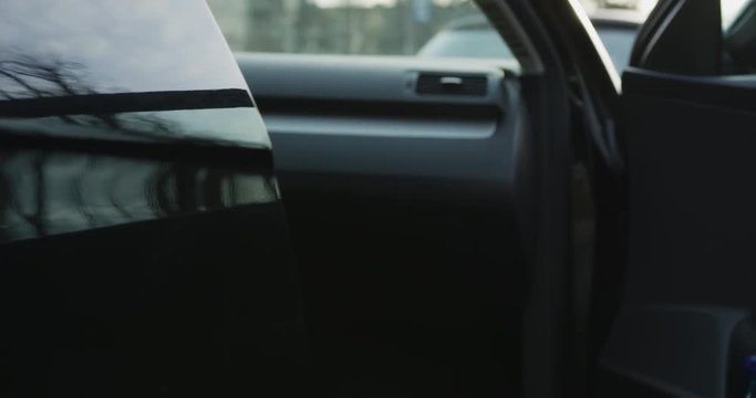 Getting into a car