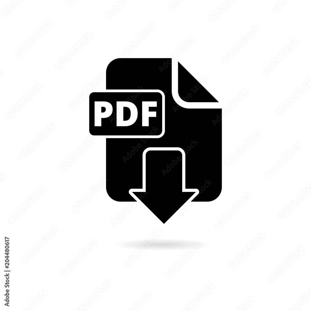 Poster pdf digital document file format flat vector icon, vector pdf download symbol