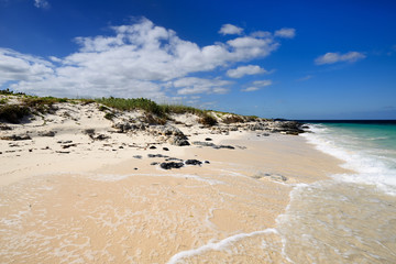 Sand La Herradura beach and turquoise water on the wild coast of Cuba
