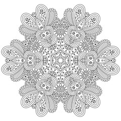 Vector zentangle template mandala for decorating greeting cards, coloring books, art therapy, anti stress, cover of notebook, print for t-shirt and textile.
