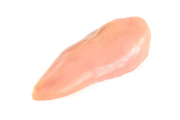Raw chicken breast isolated on white background.