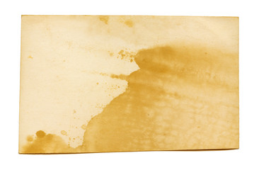 Vintage and antique art concept. Front view of blank old aged dirty frame with stains isolated on a white background.