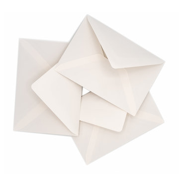 Three envelope isolation on white background