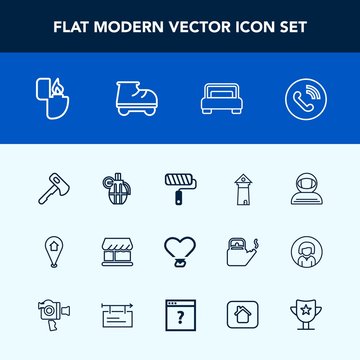 Modern, simple vector icon set with landmark, map, hammer, lighter, europe, cigarette, weapon, ring, paint, travel, bed, military, spacesuit, tower, screwdriver, cosmonaut, space, war, axe, roll icons