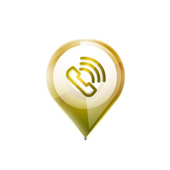 Phone button, call support idea, vector illustration