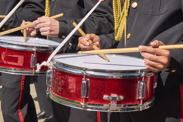 the drum of a military band