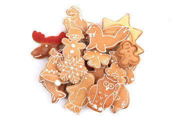 Fototapeta na wymiar christmas cookies and gingerbread isolated