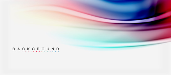 Blurred fluid colors background, abstract waves lines, vector illustration