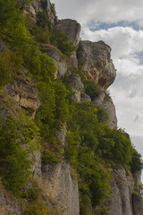 Tourist places in Europe. Landscapes of Bulgaria. The Balkan Mountains. The Madara Rider or Madara Horseman. National historical and archaeological reserve "Madara". 