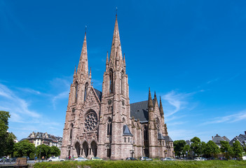 Fototapeta na wymiar Amazing St Paul gothic Church in Strasbourg France