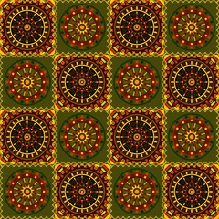 quilt patchwork background with mandala ethnic style
