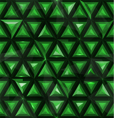Seamless abstract emerald 3d geometric background - vector eps10