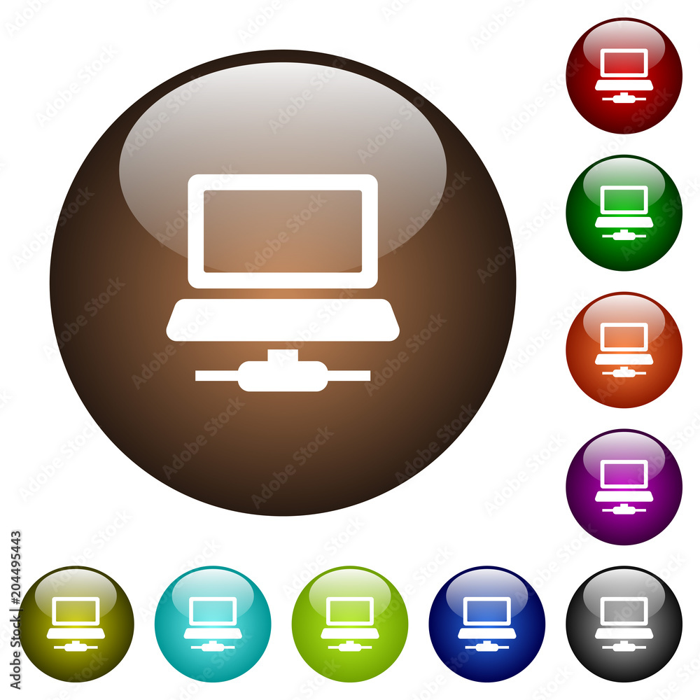 Poster network computer color glass buttons