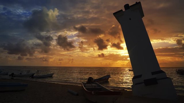 Caribbean lighthouse Puerto Morelos Mayan Riviera