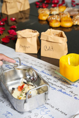 Exquisite dish served on the restaurant table, creative restaurant meal concept, haute couture food