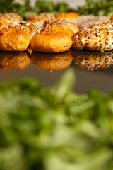 

Bread buns or donuts on the table