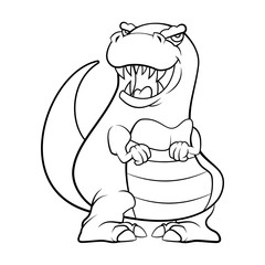 Cute Baby Tyrannosaurus Coloring Book Cartoon Vector © taggtoon