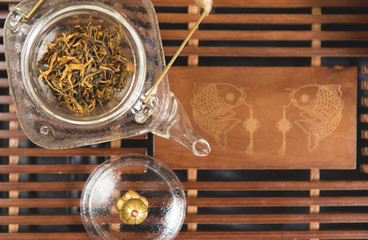 Chinese tea ceremony, Puer tea in assortment	
