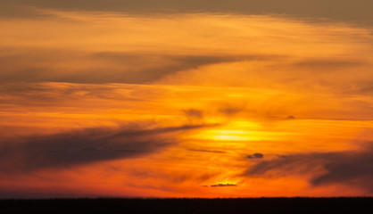Sunset in the steppe