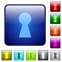 Keyhole color square buttons