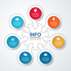 Vector infographic template for diagram, graph, presentation, chart, business concept with 7 options.