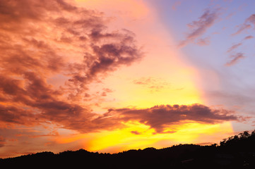 The golden light of the evening sun
