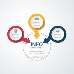 Vector infographic template for diagram, graph, presentation, chart, business concept with 3 options.