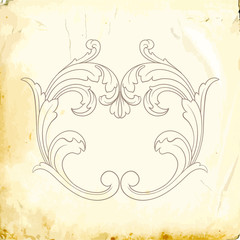 Vector baroque of vintage elements for design. 