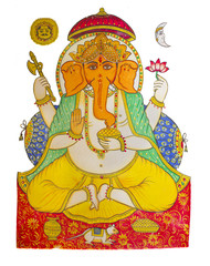 Ganesha Hindu God, Colorful Ganesha