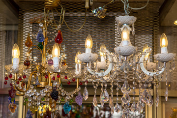 Chrystal chandelier close-up