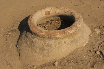 Excavation of the civilization of the ancient Greeks. Winery in ancient fortress in Byala. Wine warehouses 5th century.