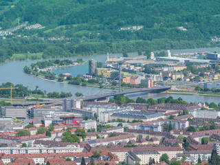 Naklejka premium Blick auf die Donau in Linz