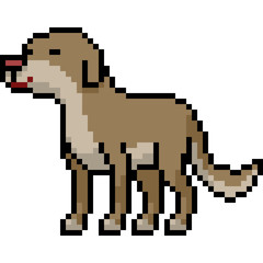 Obraz premium vector pixel art stray dog