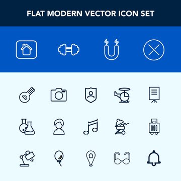 Modern, simple vector icon set with sign, female, human, technology, profile, field, lens, transportation, meeting, tool, equipment, music, internet, helicopter, laboratory, folk, estate, home icons