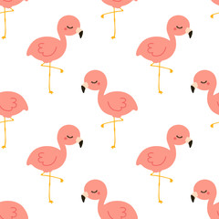 Naklejka premium flamingo child pattern