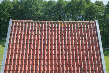 Red roof on old building