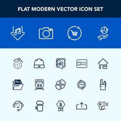 Modern, simple vector icon set with safe, estate, head, transport, travel, folder, office, safety, train, retail, house, internet, transportation, hat, cap, rocket, home, delivery, sound, graph icons