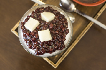 red bean shaved ice