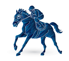 Riding horse, Race horse, Jockey Equestrian designed using grunge brush graphic vector.