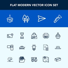 Modern, simple vector icon set with email, cash, water, yacht, fashion, transport, sand, finance, communication, object, message, bugle, movie, camera, package, bikini, swimsuit, retro, style icons