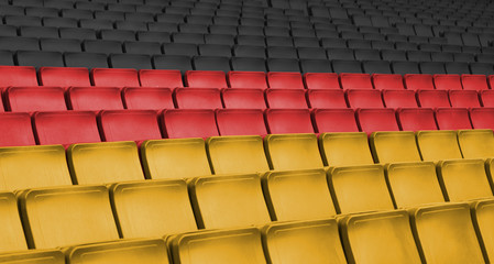 Empty seating in a sports stadium in Germany