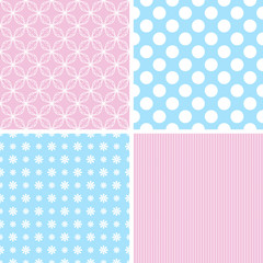 Retro different seamless patterns.