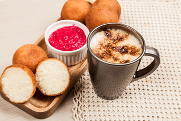 Delicious buñuelos, Colombian cuisine. buñuelos made with flour and cheese.