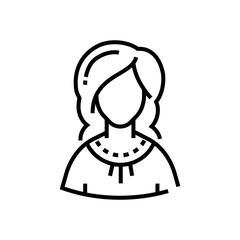 Woman - line design single isolated icon