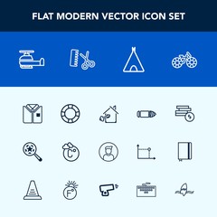 Modern, simple vector icon set with horizontal, estate, home, military, air, cash, search, business, money, aviation, coin, travel, profile, tshirt, summer, male, bullet, bike, transport, shirt icons