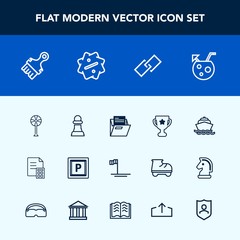 Modern, simple vector icon set with air, , strategy, fan, blank, banking, chessboard, glass, car, sea, transport, summer, financial, yacht, office, web, achievement, finance, juice, first, money icons