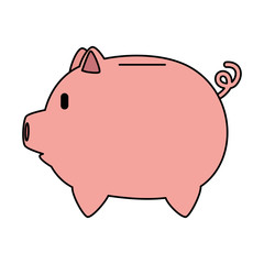 piggy savings economy icon vector illustration design