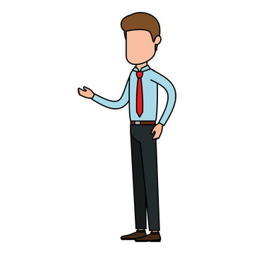 elegant businessman talking avatar character vector illustration design