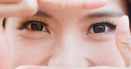 close up of woman eye